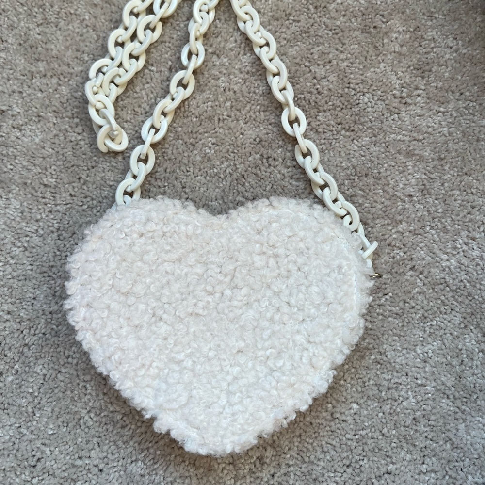 Sherpa heart shaped bag